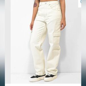 Dokooto Beige Cargo Corduroy Skate Cream Pants Sz 10 Women